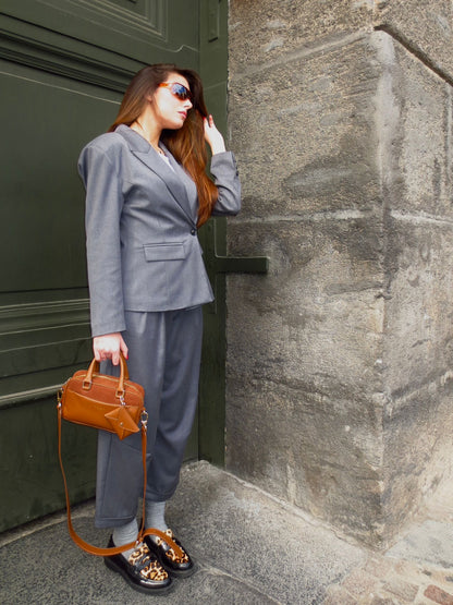 Pantalone palazzo con risvolto