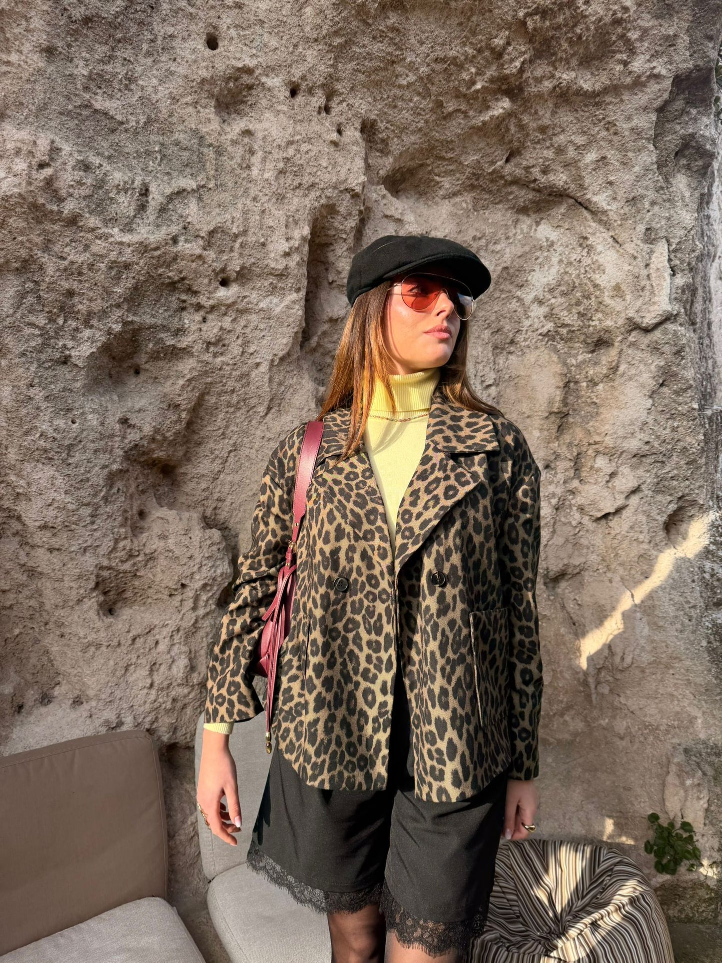 Blazer animalier doppiopetto