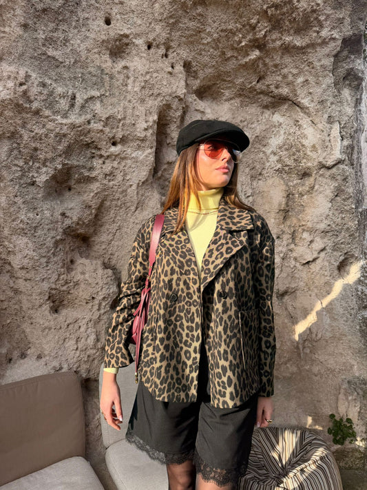 Blazer animalier doppiopetto