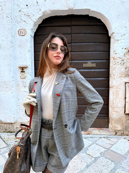 Pantaloncino a quadri con cintura